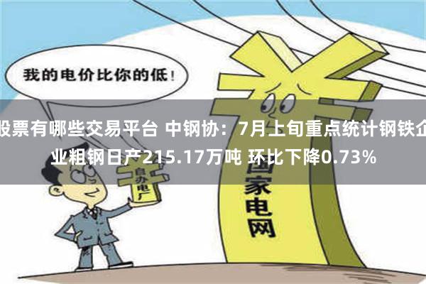 股票有哪些交易平台 中钢协：7月上旬重点统计钢铁企业粗钢日产215.17万吨 环比下降0.73%