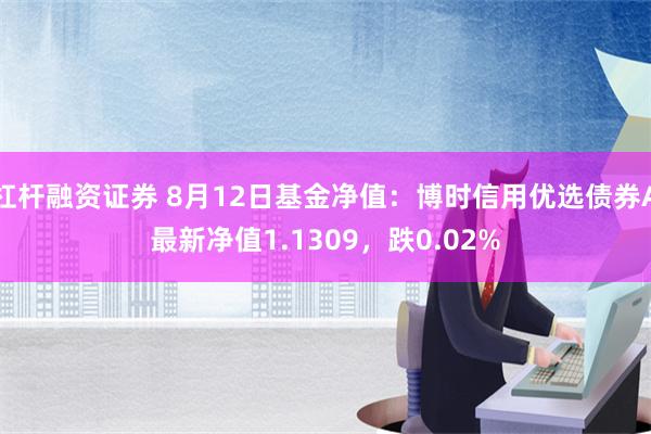 杠杆融资证券 8月12日基金净值：博时信用优选债券A最新净值1.1309，跌0.02%