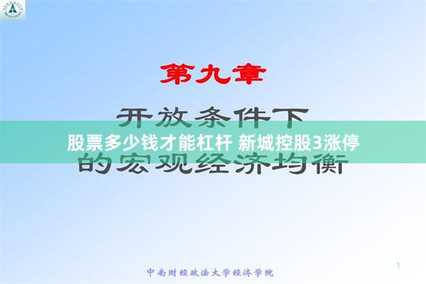 股票多少钱才能杠杆 新城控股3涨停