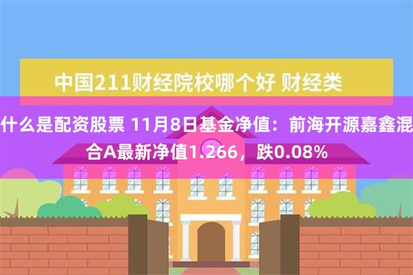 什么是配资股票 11月8日基金净值：前海开源嘉鑫混合A最新净值1.266，跌0.08%